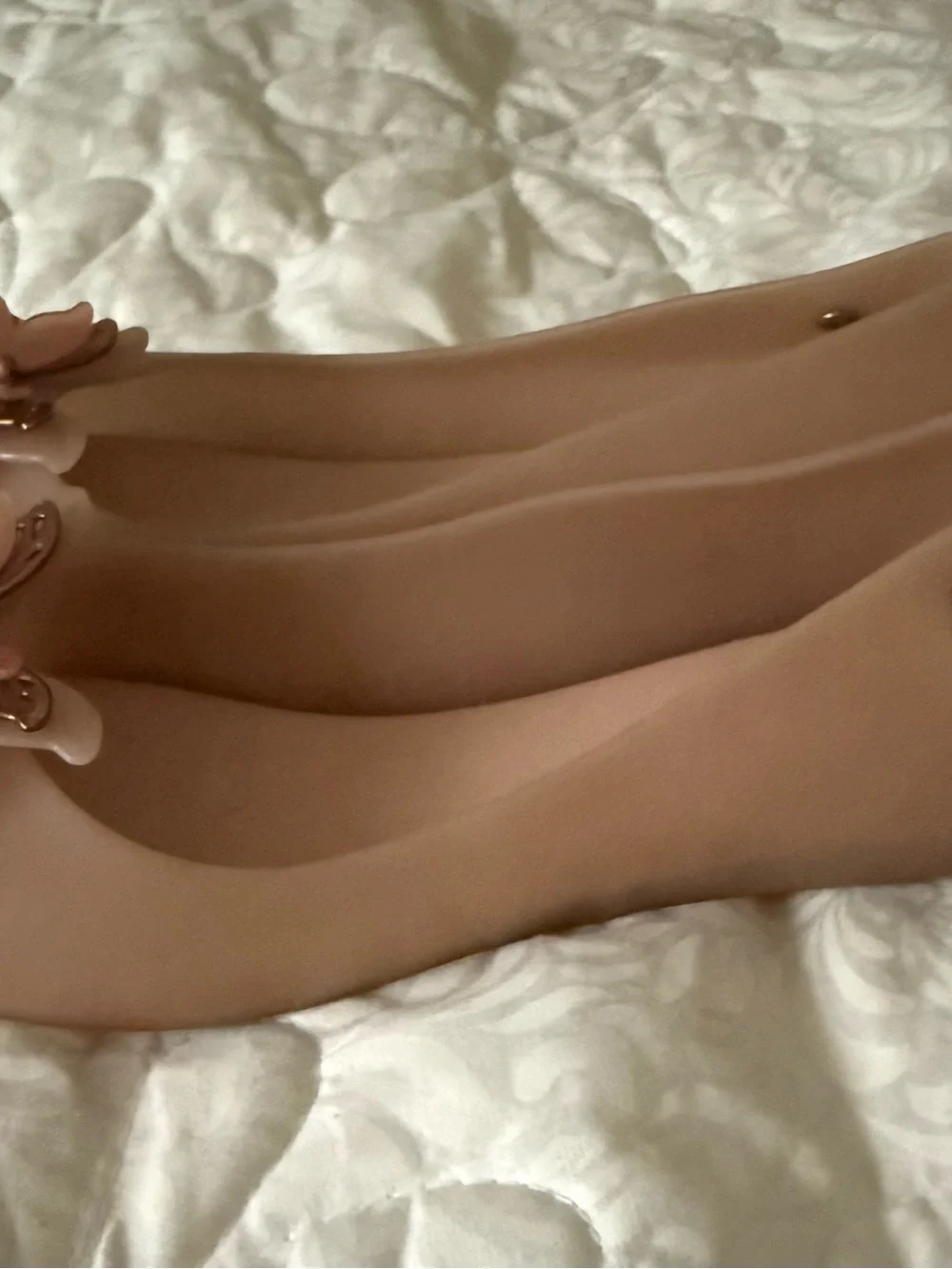 Melissa Girls Nude Pink Butterfly Jelly Flats
